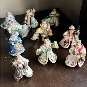 Set of 10 world Santa Christmas